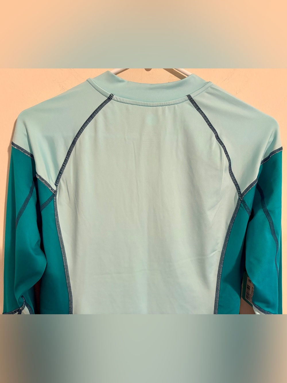 NWT Women’s Sz L Seadoo Full Zip Long Sleeve Swim Rashguard Top Aqua Colorblock - Picture 14 of 16